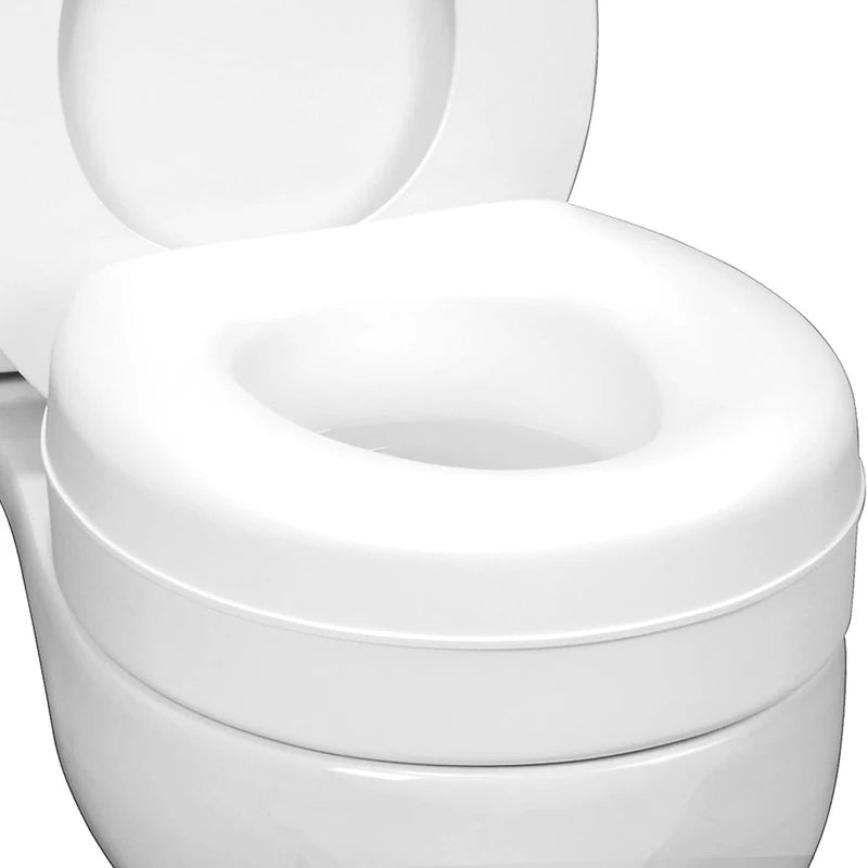 HealthSmart HealthSmart Enhanced Comfort 5" Raised (Round) Toilet Seat Riser 5 Slip Resistant Pads FSA/HSA Eligible Toilet Seat Risers for Seniors Padded Toilet Seat Elevation 15.7 x 15.2 x 6.1