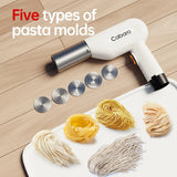 Handheld Electric Pasta Maker, 5-in-1 Cordless Pasta Machine, Portable Noodle Maker, Homemade Spaghetti Ramen