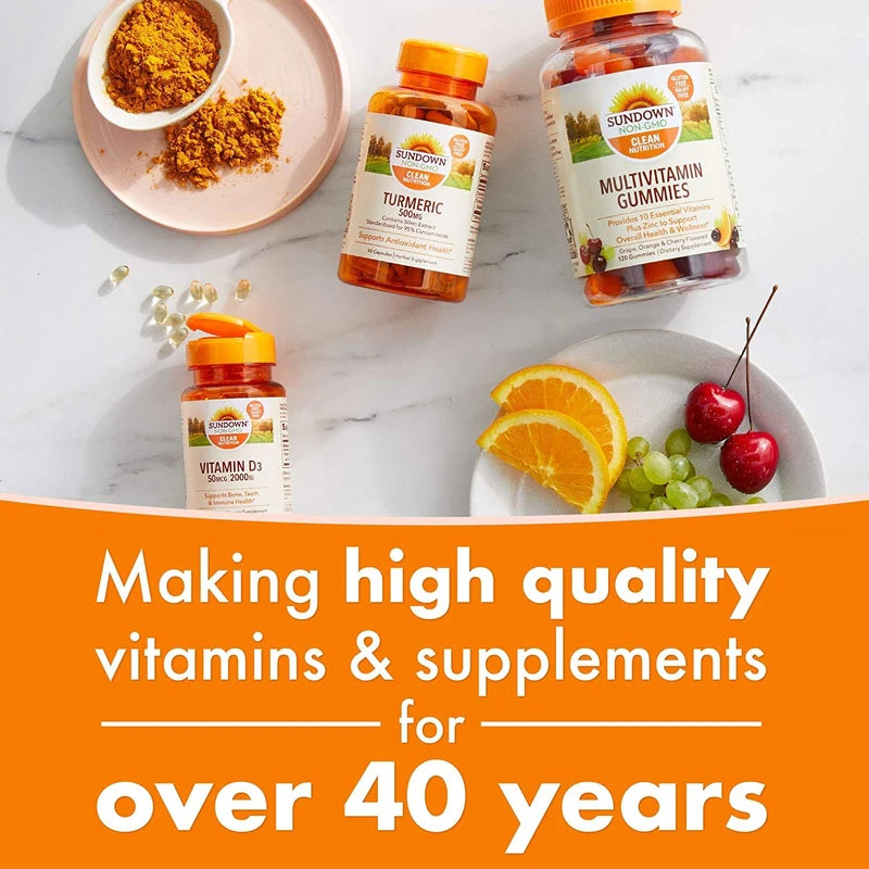 Sundown Vitamin B-12, Cellular Energy Support, Vegetarian, Vegan-Friendly 1000 mcg, ) Non-GMO, Free of Gluten, Dairy, Artificial Flavors 120 Count (Pack of 1)