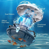 PoolMr Cordless Robotic Pool Cleaner - Above Ground Pool Vacuum - 52 Ft/Min Speed, Dual-Motor, IPX8 Waterproof, Self-Parking, Ideal for Flat Swimming Pools, Blue Model2 (Updated Version)