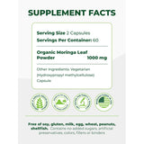 PURA VIDA MORINGA PURA VIDA MORINGA Capsules Single Origin Moringa Powder Organic. Moringa Leaf. Energy, Metabolism, & Immune Support. 120ct. 500mg Caps.