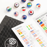 MARBLEFLAGS 3 Packs Marbles with Country Flags | 10 Random Flags Per Pack | Small World Collection