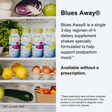 Blues Away® – Postpartum Shakes to Help Improve Mood after Birth | Dietary Supplement | 4 Shakes in a 3-Day Regimen | with Blueberry Extract | Gluten and Lactose-Free