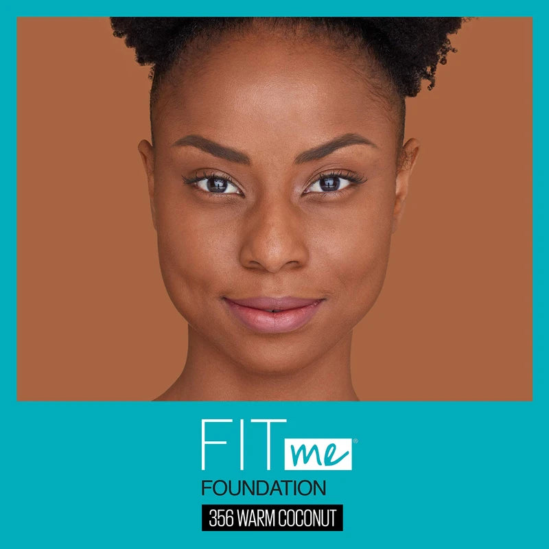 MAYBELLINE Maybelline New York Fit Me Matte + Poreless Liquid Foundation, Pouch Format, 356 Warm Coconut, 1.3 Ounce