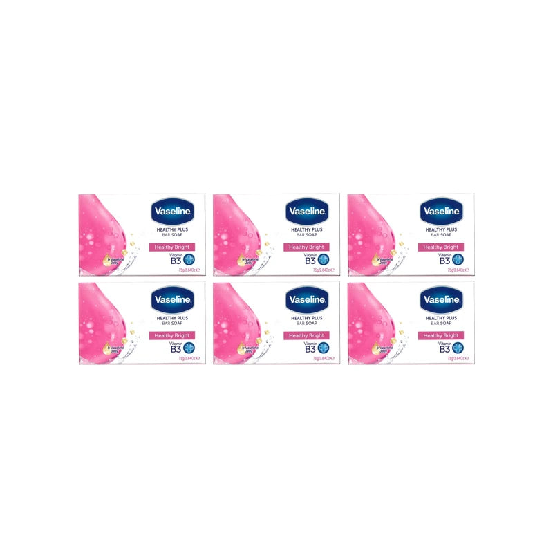 Vaseline Healty Plus Healthy Bright Soap 6 x 75g (Pack of 6)