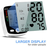 Blood Pressure Monitor Automatic Wrist Cuff Machine Carrying Case for Home Use 90 Readings Memory 2 User & Large Display, Black CK-W355 | NOUYAN