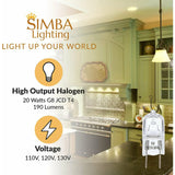 G8 Light Bulbs 20Watt 120Volt Halogen Light Bulb G8 Base Bi-Pin Shorter 1-3/8" (1.38") Length 20W T4 JCD Warm White Under Cabinet Puck Lighting Replacements,10Pack