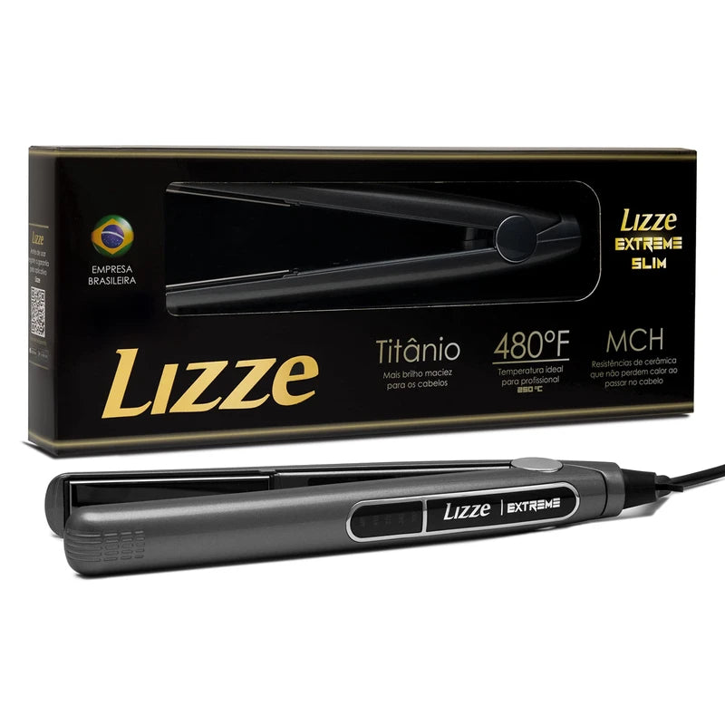 Professional Flat Iron Hair Straightener Plancha De Cabello Professional - Titanium Hair Iron Straightens Frizzy Hair Curls Sleek Salon Hair Styling Tool - Lizze Extreme Slim 1" Pro Straightening Iron