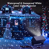 Outdoor Star Lights Projector, AIRIVO White Laser Fairy Lights Projector, Christmas Snowfall Projector, 3 Lighting Modes Garden Lights Snowflake Projector with Remote Control for Home, Patio,Landscape