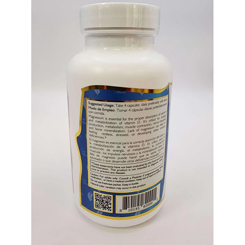 Coco March Magnesium Citrate - Relaxation- Sleep - Nervous & Digestive System Support, Gluten Free, Soy Free, Dairy Free, Keto Friendly, Vegan, 800 mg per Serving, 120 Capsules - 30 Servings