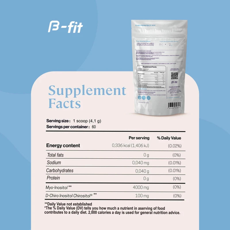 B-FIT B B-FIT B Just Inositol - Myo-inositol & D-Chiro Inositol Supplement 40:1 Formula - 2 Month Supply 60 Servings - No Additives - Inositol Powder