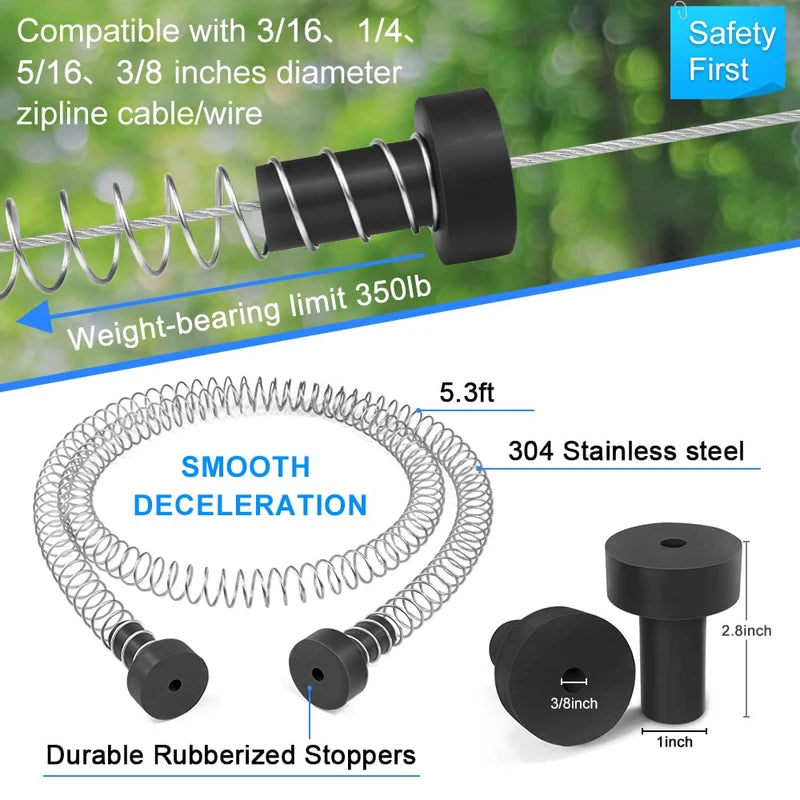 X XBEN 200FT Zip line Kits for Backyard, Zip Lines for Boys, Kids, Included Swing Seat, Ziplines Brake, and Steel Trolley, Outdoor Playground Equipment