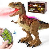 BAZOVE Remote Control Dinosaur Toys for Boys, Electric T-rex Dinosaur Robot Toy, 2.4Ghz RC Walking Dinosaur Toy with Rotation Stunt, LED Light & Sound, Gifts for Kids 3-5 Years Old