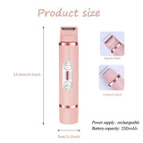 2 in 1 Rechargeable Electric Hair Shaver, 1 Count Double Cutter Head Design Hair Remover, Wet & Dry Use Body Hair Trimmer for Home & Travel - Color: Pink, Specification: 1 count