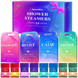 SeasonBliss Shower Steamers 24 Pack, Shower Tablets, Shower Steamers with Natural Ingredients, 8 Different Scents, Individually Wrapped Shower Steamers, Presents for Mom, Friends