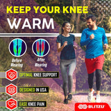 BLITZU Knee Compression Sleeve for Men & Women – Joint Pain Relief, Arthritis, ACL, Meniscus Tear and Injury Recovery (X-Large, Jet Black)