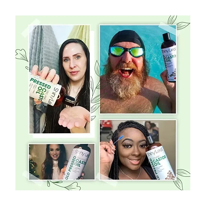 Shiny Leaf  Shampoo Anticaída De Cabello Con Aceite Castor Unisex