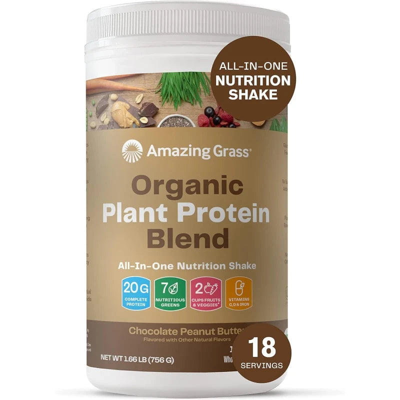 Amazing Grass  - Organic Vegan Plant Based Protein - CHOOSE SIZE & FLAVOR - 11 Servs - Vanilla
