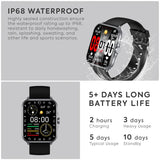 Smart Watch Storm V with BT Calling Silver, Smartwatch for Men and Women, Health Monitor: Sleep Apnea, Blood Pressure and Oxygen, Voice Assistant, Pedometer Steps, Remote Camera, 2 Watch Bands