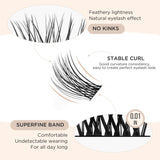 LASHVIEW Pack of 144 Cluster Lashes, DIY Cluster Eyelash Extensions, Mega Volume, Reusable, Individual Lashes, Cluster Volume Look, Super Thin Band & Soft (Volume, C-10-16 Mix)
