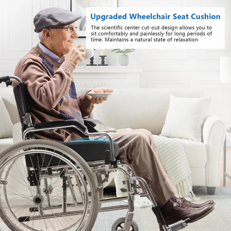 Adjustable Wheelchair Cushions for Tailbone Pain Relief Cushion, Pressure Relief Wheelchair Cushion, Donut Pillow for Hemorrhoids, Bedsores, Prostate, Tail Vertebrae，Sedentary Wheelchair (Black)