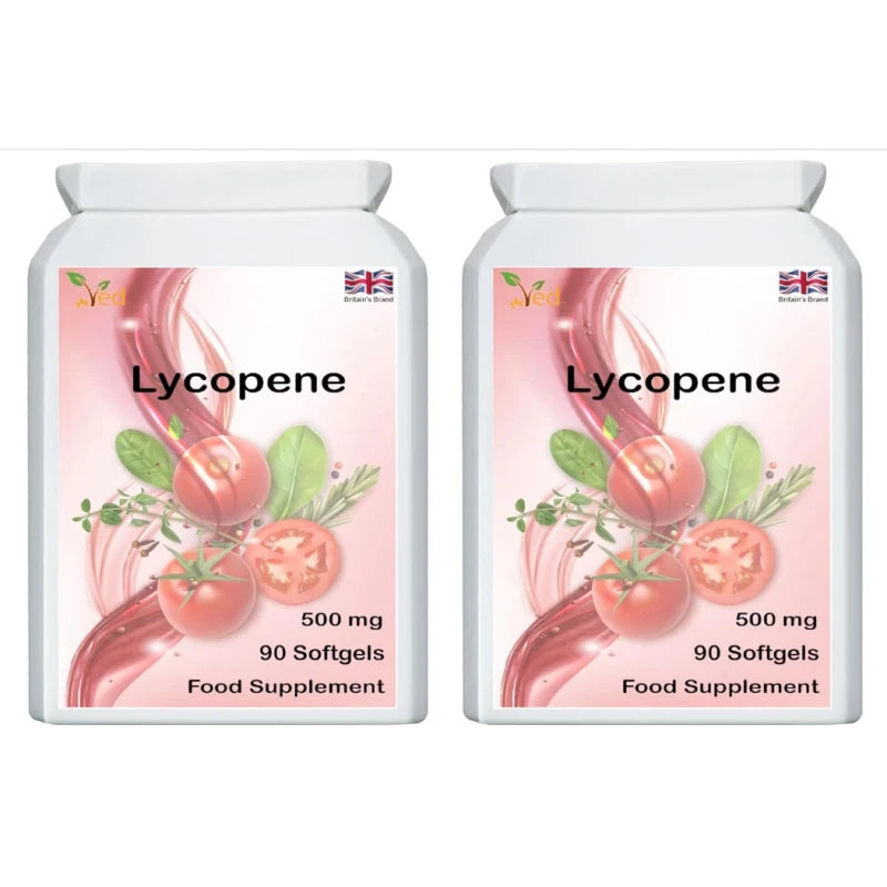 Ved Lycopene 500 mg | 90 softgel, 6 Month Supply.(Pack of 2)