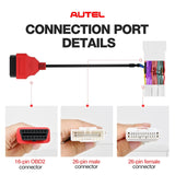 Autel Original TESKIT3Y Teala Diagnostic Cable Adapter for Tesla Model 3 & Y, 26Pin OBD1 to 16 Pin OBD2 Extension Harness Connector Work w/Autel Scanner MaxiSys Ultra/Elite II PRO/ MS908S PRO/ MS909