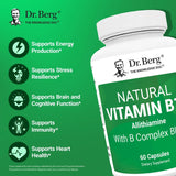 Dr. Berg Nutritionals Dr. Berg Natural Vitamin B1 B6 B12 Complex - Allithiamine Vitamin B1 Supplement with 8 Essential Vitamin B Complex for Men & Women Including Thiamin, Niacin, Folate, Magnesium & More - 60 Capsules