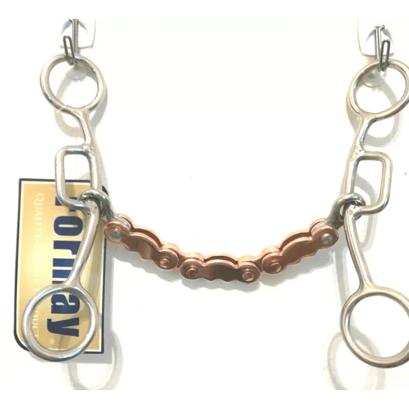 Formay SS 175844 Sliding gag, Mule bit 6" copper bicycle chain mouth, western