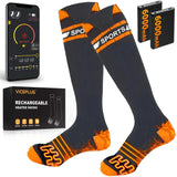 Heated Socks for Men Women with App Control, 6000mAh Battery Rechargeable, Electric Heating Warm Socks, 360° Heating Warming, Toe Heat Design, Ultra-Long Wire, Foot Warmer for Skiing, Hiking, Hunting