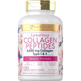 Carlyle Collagen with Vitamin C | 6000Mg | 120 Caplets | Multi Collagen Peptide
