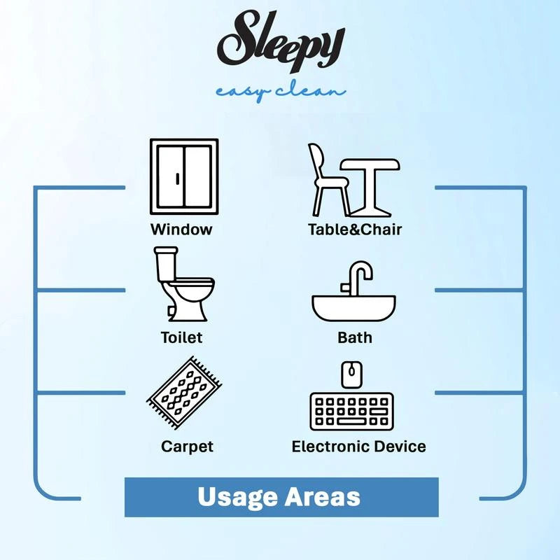 Sleepy Easy Clean Multi Surface Cleaning Wipes - 2x White Soap, 2x Bleach, 2x Herbal Soap - 6 x 100pcs - Disposable - Pack
