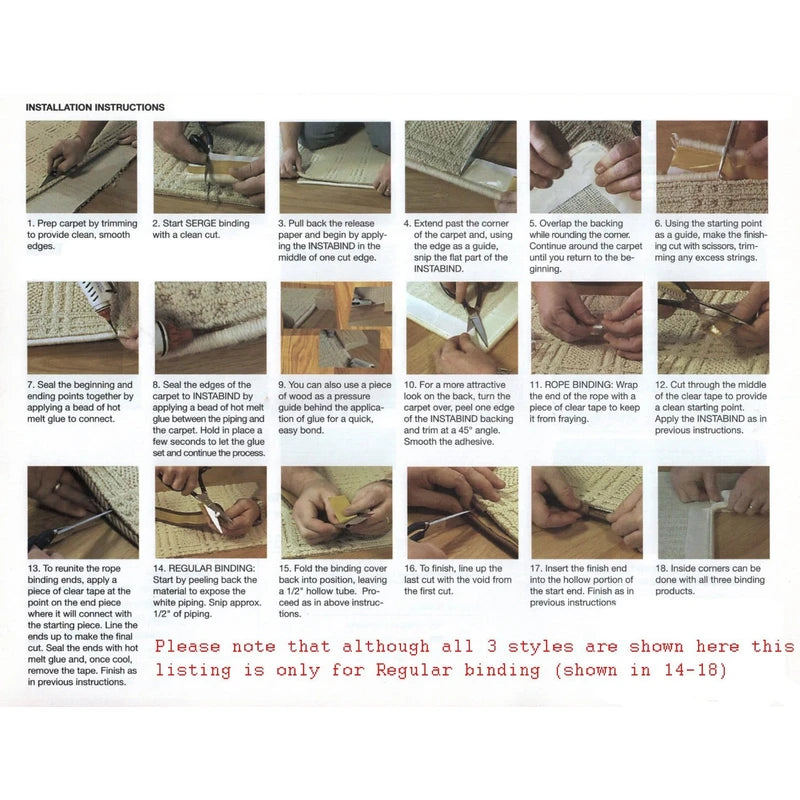 Do-it-Yourself Carpet and Area Rug Binding (22 Colors Available) - Quantity 1 = 5 Foot Section, Buckskin