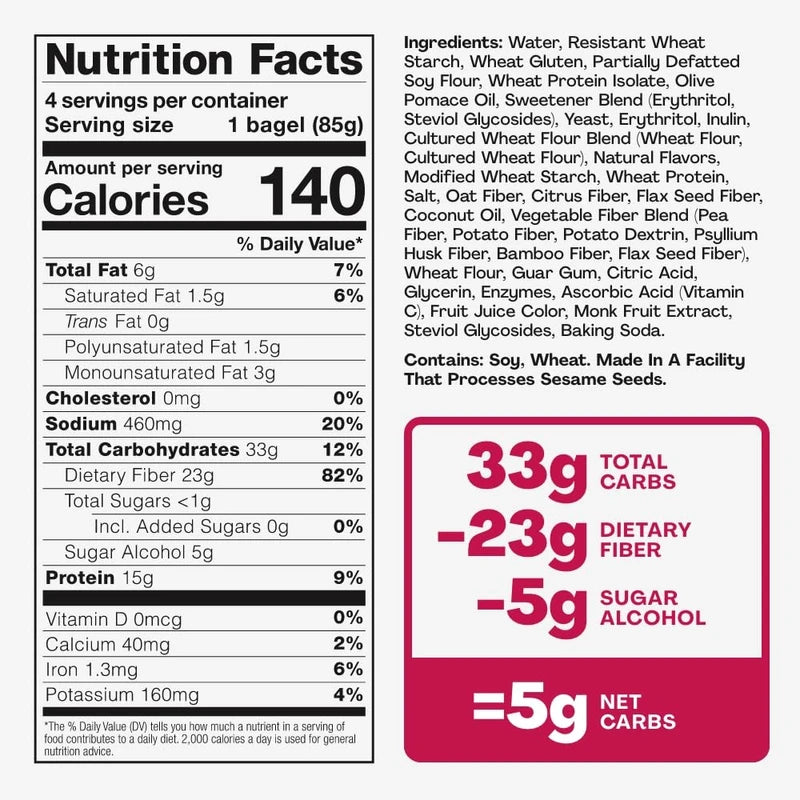 SOLA Low Carb & Keto Friendly Bagels, Blu-berry - 5g Net Carbs & 15g of Protein, No Added Sugar, Plant based, Low Calorie Bagels - 12 oz (4 Bagels/Pack) (Pack of 3)