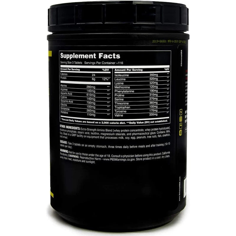 Universal Nutrition AMINO 2700 enthält hochwirksame Aminosäurergänzung in L-Form & peptidengebundene Aminosäuren, für den Aufbau von Kraft & Erhöhung der fettfreien Muskelmasse, 350 Tabletten