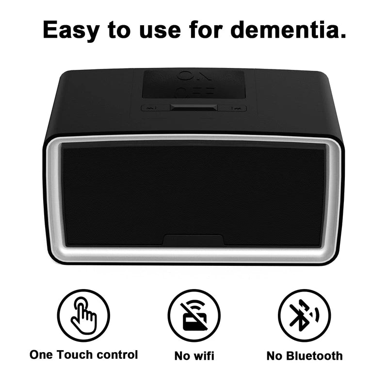 iGuerburn Dementia Music Player for Elderly, Memory Loss, Vision Impaired Patients, 32GB Simple Mp3 Box with USB, Alzheimers Products Gifts for Seniors | Easy to Use - Black