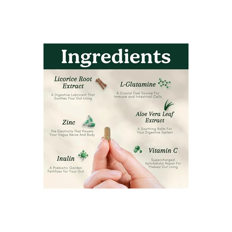 Law Of Nature Best Days Formula | Advanced 5-in-1 Gut Support for Bloating, Gas & Irregularity | Soil-Based Probiotics + Prebiotics, L-Glutamine, Aloe Vera & More | 60 Capsules