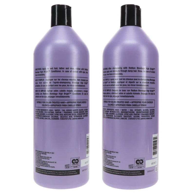 Redken Blondage High Bright Shampoo 33.8 oz & Conditioner 33.8 oz Combo Pack