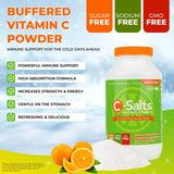 C-Salts C-Salts Original Vitamin C Powder Supplement - 100% Pure High Dose Buffered Vitamin C Powder for Immune Support - Sugar-Free Powdered Drink Ascorbate, Organic, Stomach-Friendly, Original 26oz