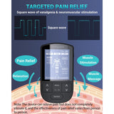 Comfytemp 3-IN-1 TENS Machine for Pain Relief, Dual Channel EMS Muscle Stimulator with 24 Modes, 10 Pads, Rechargeable TENS Unit for Back, Knee, Hip, Endometriosis, Sciatica, Fibromyalgia, Period Pain