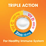 Nutrazul Immune Triple Action Effervescent Tablets - Vitamin C 1000 mg, Vitamin D 400 IU, Zinc 10mg I Orange 20's ( Pack of 3) I Gluten Free, Sugar Free, Lactose Free & Preservative Free I Maintains Immune Function, Healthy Bones, Cartilage, Teeth & Gums