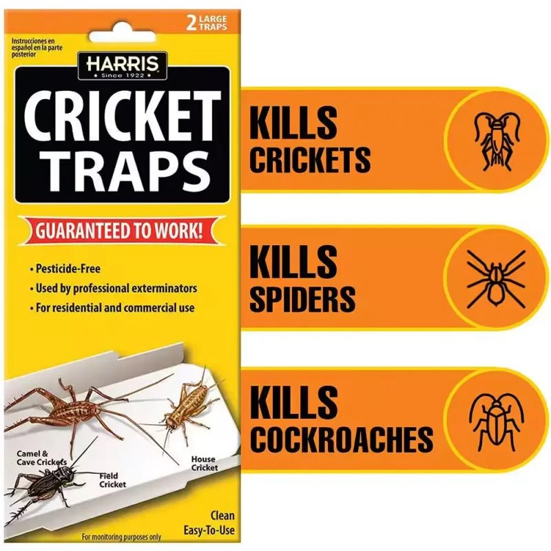 Harris Cricket Trap Indoor Pest Control Roaches Spider Insect Catcher Kill Pack