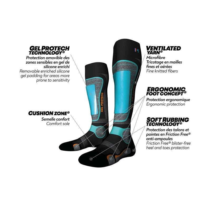 MONNET Pack GELPROTECH SKI Socks, BLEU, 4142