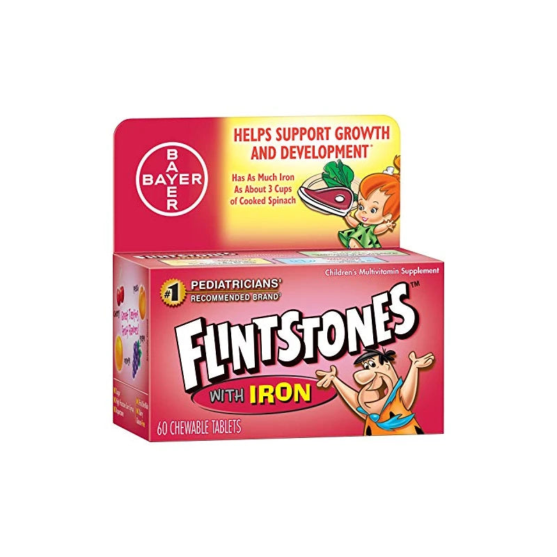 Flintstones Chewable Tablets With Iron 60 Tablets ( Pack of 8)