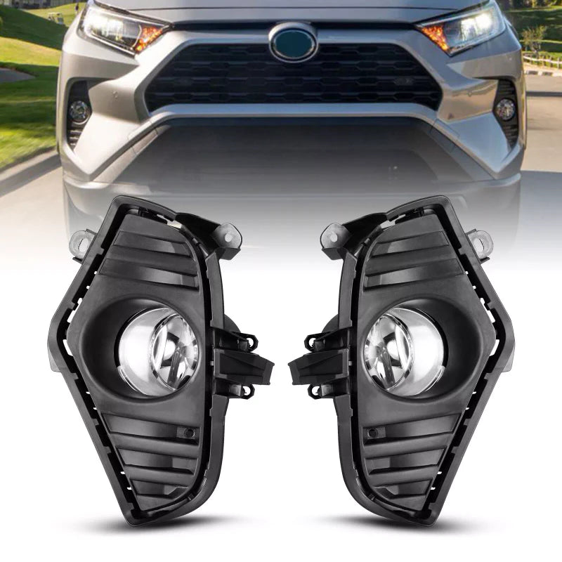advan_version 2019-2025 For Toyota RAV 4 Clear Pair Fog Lights Bumper Lamps w/Harness Wiring