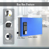 WeHere 24 Key Lock Box Wall Mount, APP Bluetooth/One Time Password Share/Wi-Fi Remote/Fixed Code/Key Unlock, Smart Key Cabinet, Key Organizer box for Apartment, Hotel, Office, House Key Manage