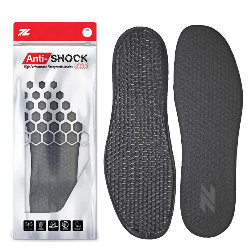 Z Liner Anti Shock Honeycomb Insole/Shock Absorption/Antibacterial/Breathable/Arch Support/Orthopedic/No Glue Needed/Washable I Relieves Plantar Fasciitis, Lower Back and Knee Pain (31cm)