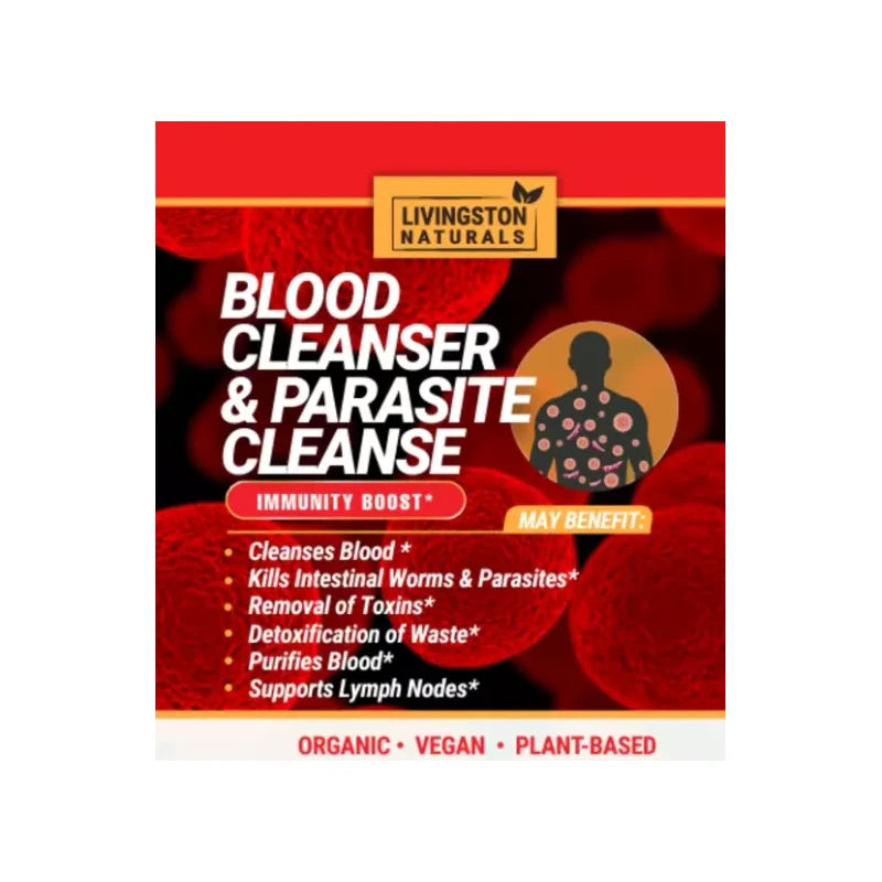 100% Pure Livingston Naturals Blood Cleanser and Parasite Cleanse 16oz Organic and Vegan