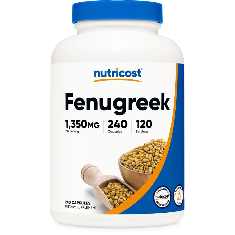 Nutricost Fenugreek Seed 1350mg, 240 Capsules (2 Bottles) - Gluten Free, Non-GMO, 675mg Per Capsule