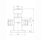 ENKI, Vision, BT4023, Chrome, Self-Closing Delay Action Shower Tap, Solid Brass Non-Concussive Shower Valve Tap, Push Button Bathroom Shower Valve, Urinal Flush Valve, Time Adjustable
